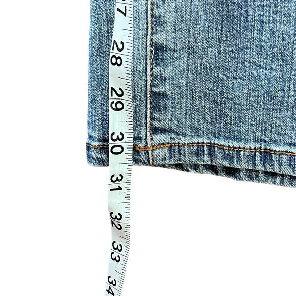 Venezia Jeans Womens 14 Blue Floral Embroidery Straight High Rise Boho Cottage - Picture 9 of 12